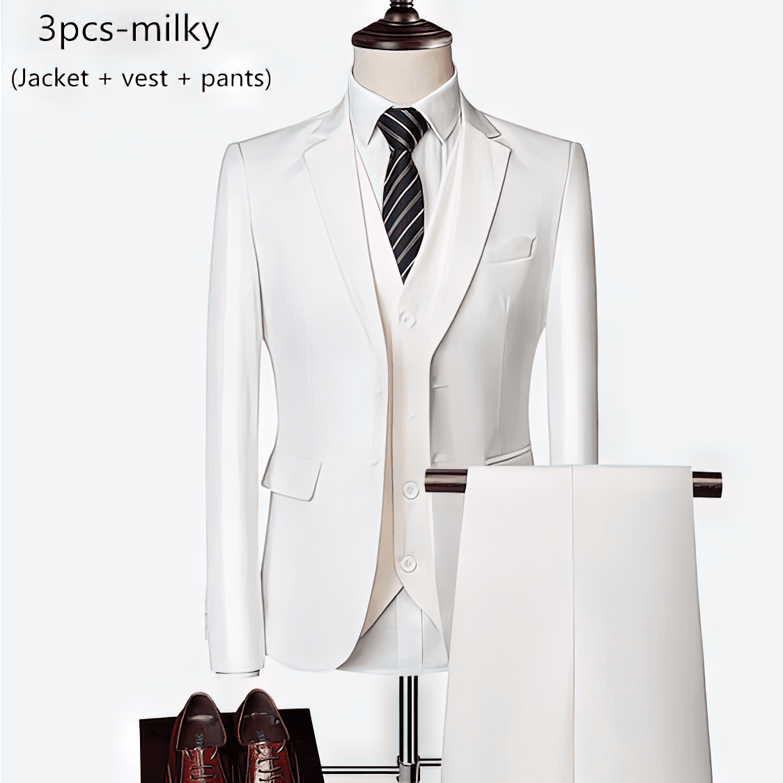 2 button 3 piece suit White gigapixel art scale