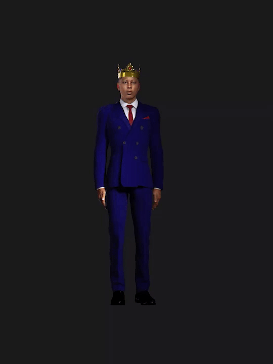 6 button 2 piece suit Blue