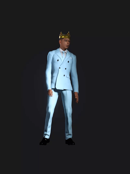 6 button 2 piece suit Light Blue